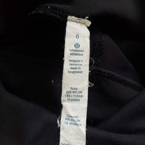 Lululemon Black High Times Tech Cropped Leggings Sz 6 Mesh Front Ankle Length - Picture 4 of 9